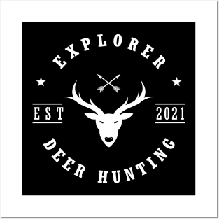 Deer hunt logo design, vintage Posters and Art